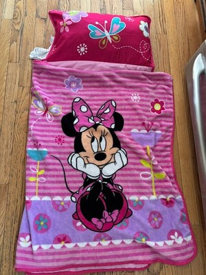 Disney Minnie Mouse Nap Sleep Mat Toddler Preschool Pillow Blanket Mat Soft!