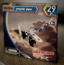 Make It Blocks Metal LEGOS Construction PROPELLER PLANE 29 Piece MODEL 2 Tools