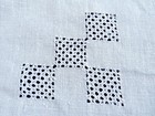Linen Hardanger Hand Embroidered Tea Tablecloth 5 Napkins Drawnwork Hemstitched — photo 6