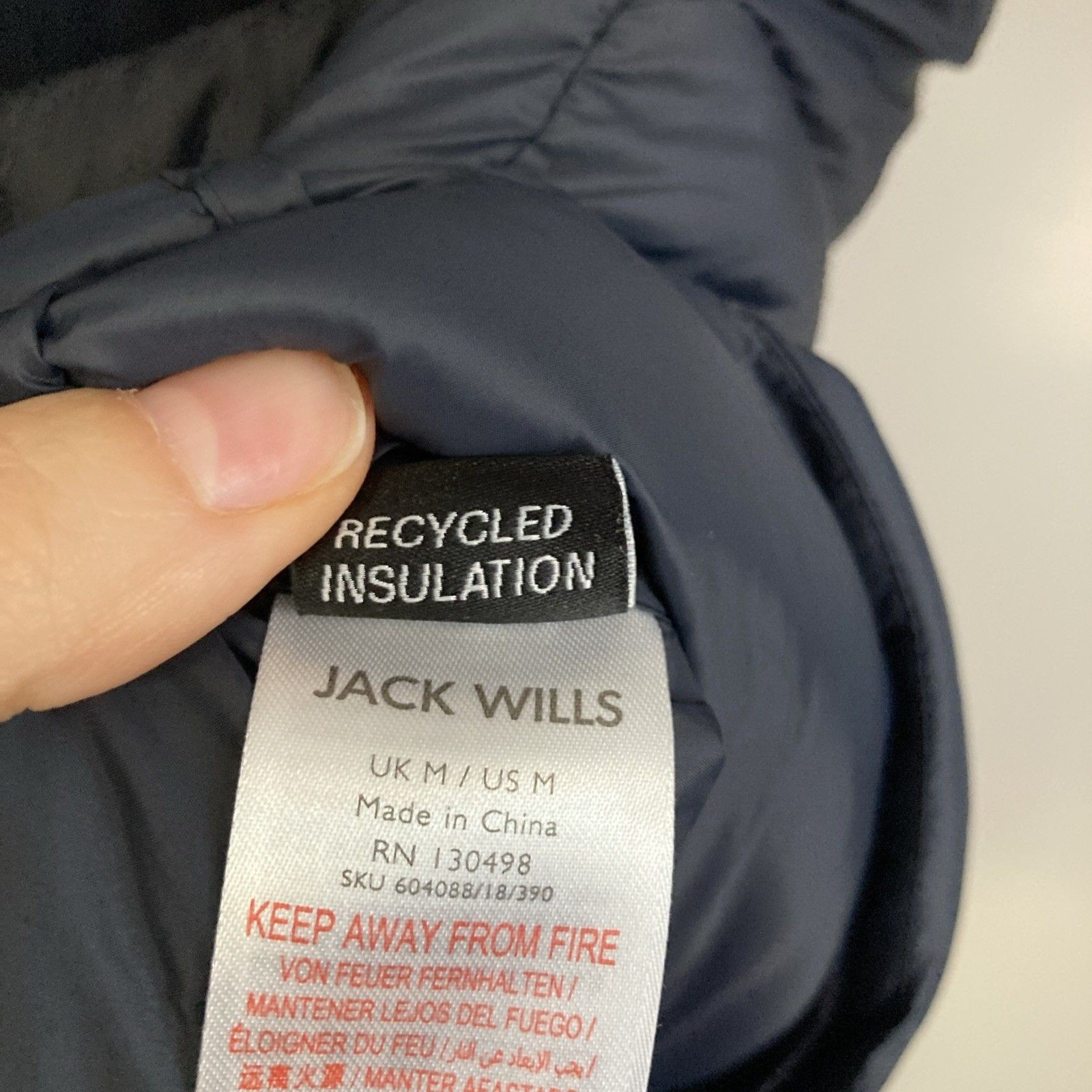 Jack Wills Gilet Mens Nylon Bodywarmer Puffer Padded Medium Blue Insulated image 8