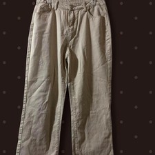 Beige Denim Jeans Straight Fit Mid Rise