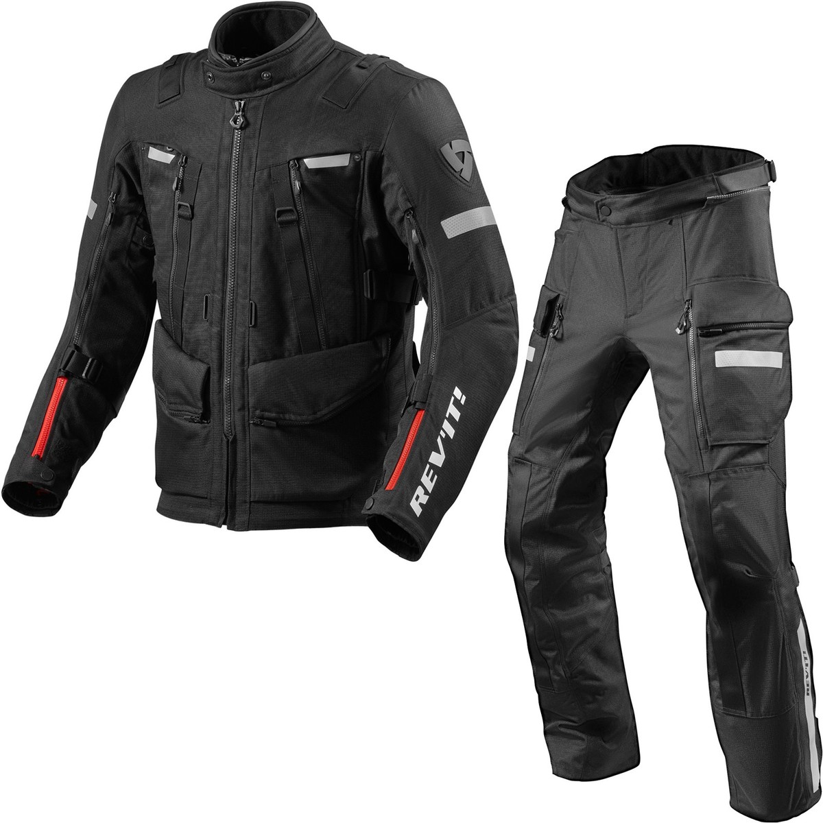 Rev It Sand H2O Motorcycle Jacket Trousers Black Kit Touring