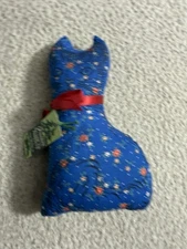 Paine's Genuine Balsam Fir Products Blue Floral Cloth Sachet Calico Cat