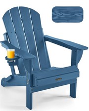 Adirondack Chair Wood Texture Royal Blue Cup Holder Ciokea Folding Patio Weather