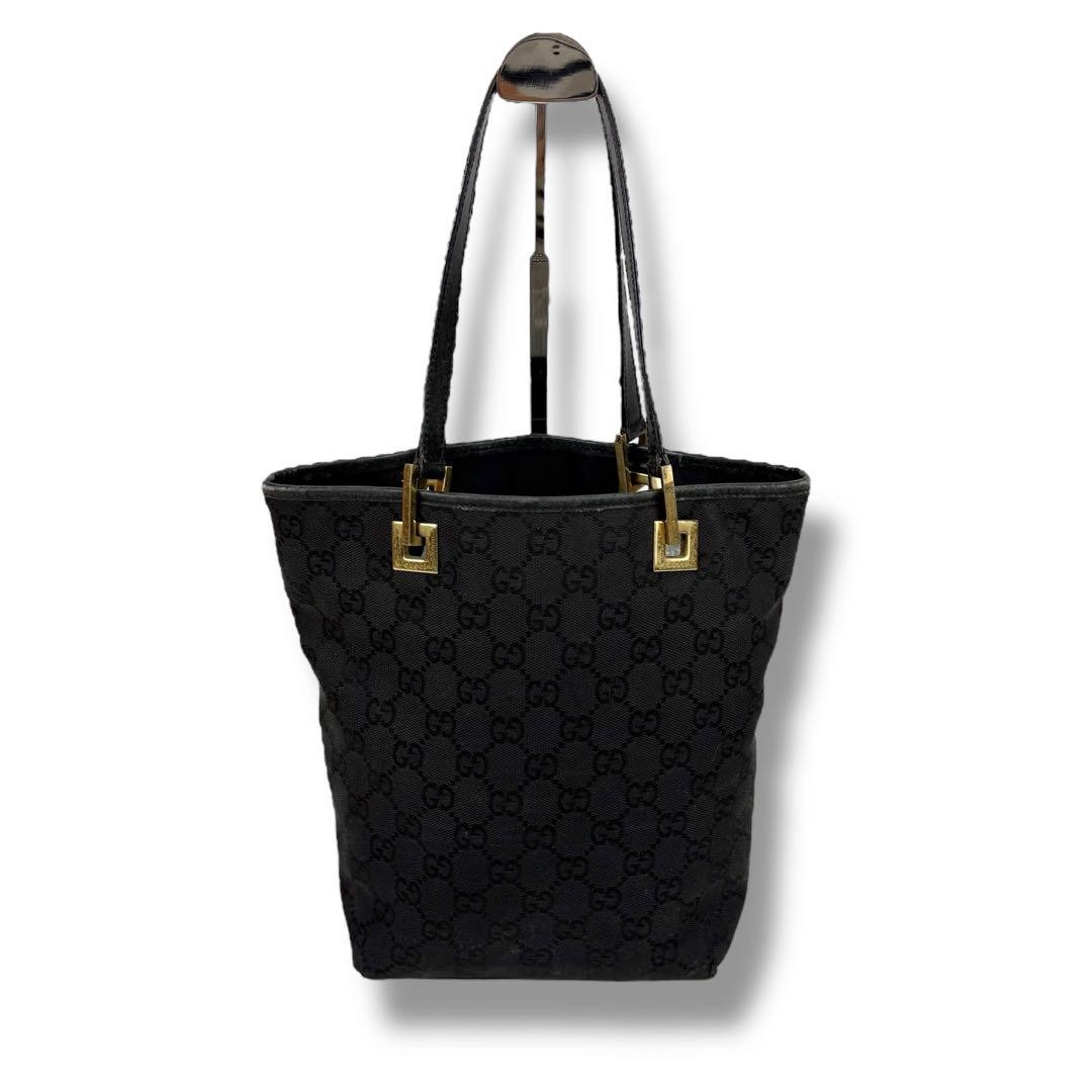 GUCCI Mini GG Canvas Tote Bag in Black Authentic From Japan