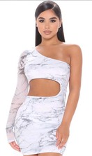 Fashion Nova Rare Mesh Marble Mini Dress Size S Small NWT
