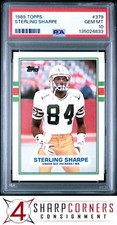 1989 TOPPS #379 STERLING SHARPE RC PACKERS PSA 10