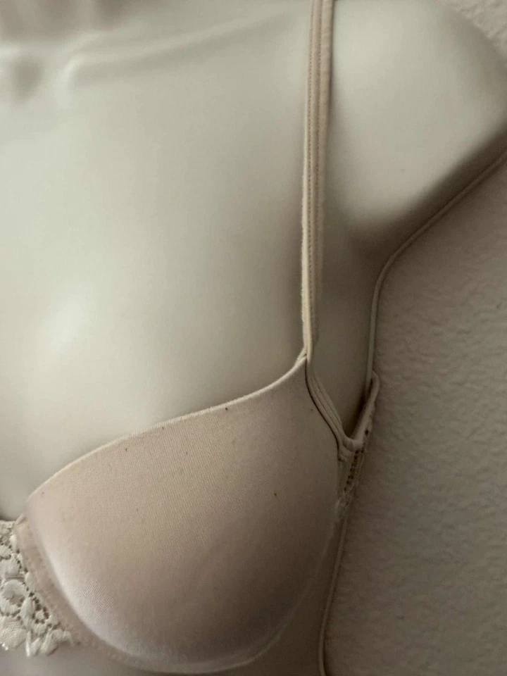 Sutiã Wacoal 32A renda pequeno push up 75891 bege #119788 novo com etiquetas - Imagem 4 de 4