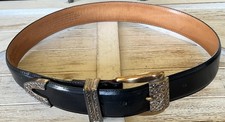 Brighton Museum Collection Roman Belt Black Leather Medium 43403 1995