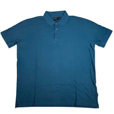 BOSS Hugo Boss Pima Cotton Teal Blue Short Sleeve Polo Shirt Men's Size XL