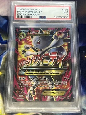 PSA 7 NM M Mewtwo EX Full Art 160/162 Breakthrough Holo Ultra Rare