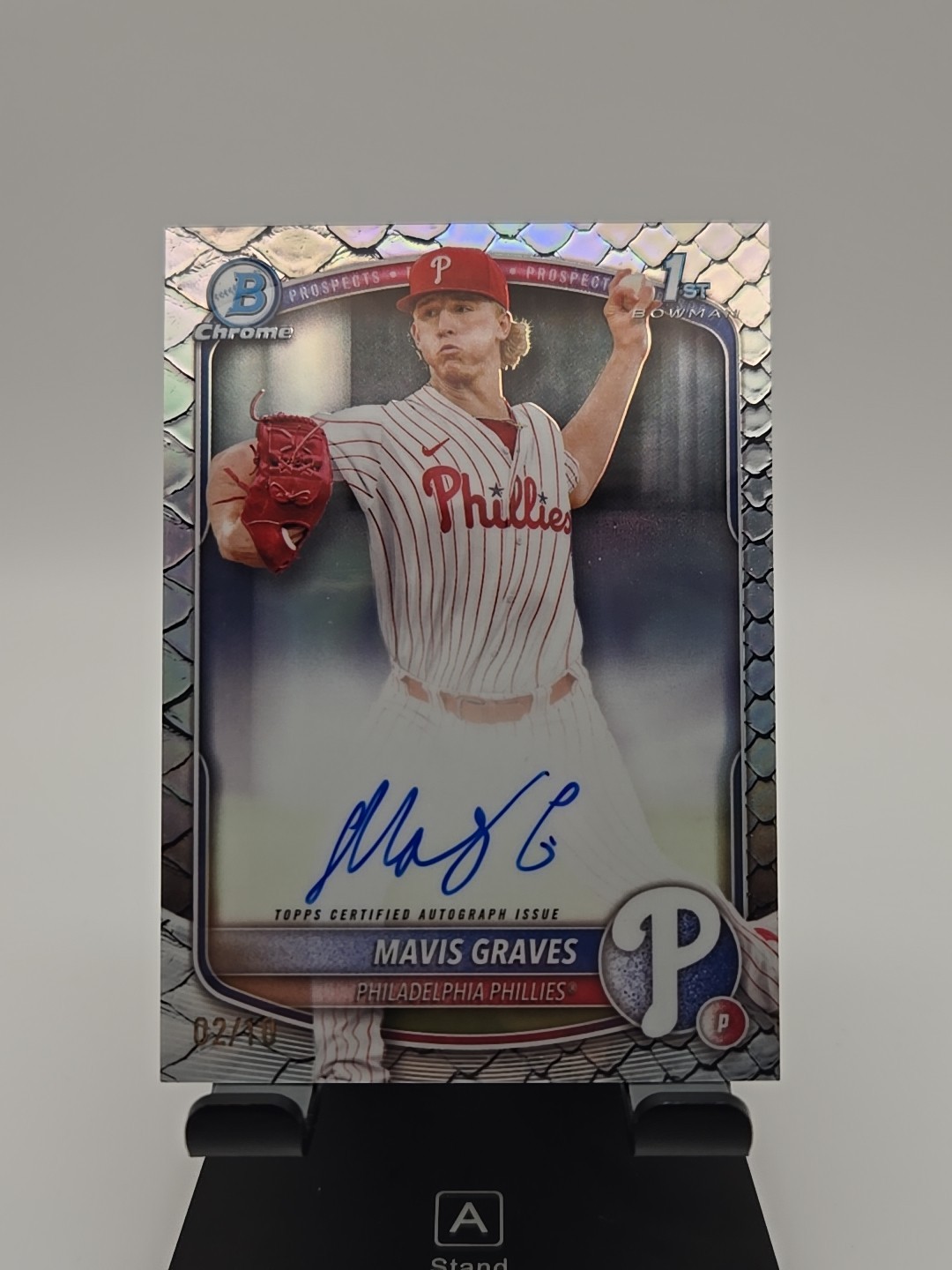 2025 Bowman Chrome Mavis Graves Auto Reptilian Black Refractor 1st Prospect 2/10