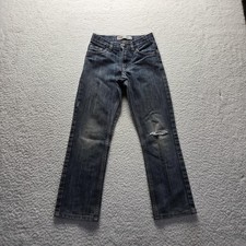 Levi's 511 Slim Jeans Youth 7X Blue Straight Denim Distressed Ripped Knees Kids