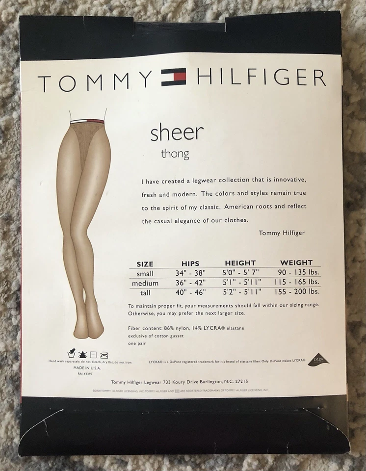 Meia-calça tanga Tommy Hilfiger média marinha nylon meia-calça - Imagem 2 de 4