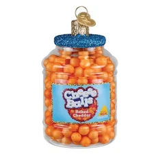 Old World Christmas Cheese Balls Glass Ornament for Holiday Tree with FREE Box