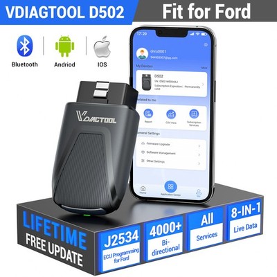 NEW D502 Bluetooth OBD2 Scanner Car Diagnostic Tool Full System Fit For Ford FCA