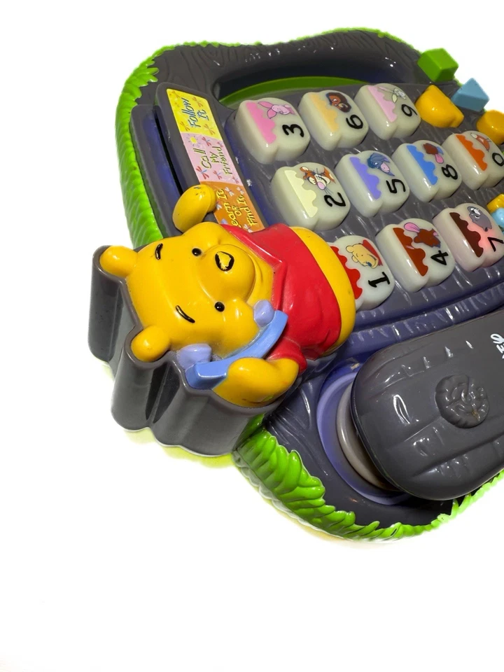 TESTED VTech Disney Winnie The Pooh & Friends Teach ‘n Lights Phone Learning Toy - Image 4 of 4