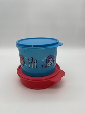 Tupperware Kids Bowl & Cup Set 500ml Blue Red Food Storage