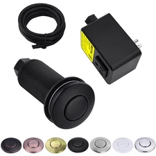 BESTILL Garbage Disposal Sink Top Air Switch Kit with Single Outlet, Matte Bl...