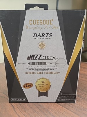 Cuesoul Jazz-Metal Professional Darts-Set of 6-26 Grams-Pure Brass W/Extra Acc..