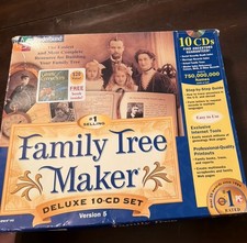 Family Tree Maker Deluxe 10 Cd Set; Version 5 1998 Software Book Win 95/98