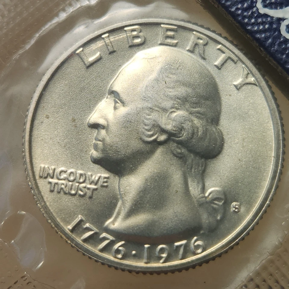 Набор серебряных монет 1976-S Bicentennial не бывших в обращении, 40% серебро оригинальное состояние с сертификатом подлинности, Z-76s - Изображение 4 из 4