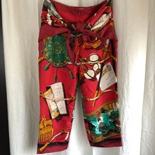 Vintage HERMES Casual Pants Silk 100 M Size 42 W74cm L81.5cm Rare