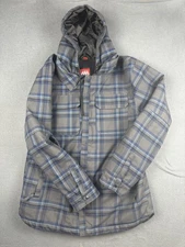 686 Workman InfiDRY Insulated Ski Snowboard Coat Plaid Blue Mens Large