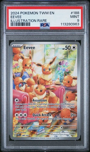 Pokemon Eevee Illustration Rare Twilight Masquerade 188/167 PSA 9 Mint