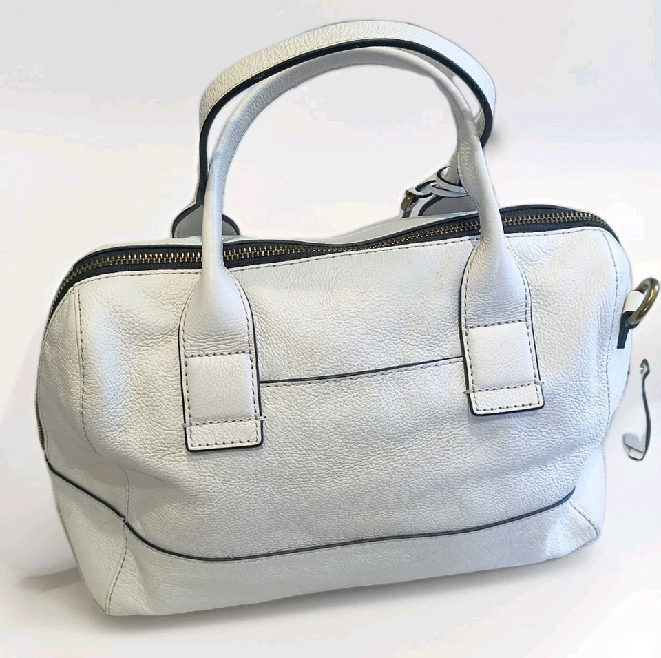 Fossil Jori White Cowhide Satchel Shoulder Crossbody Coconut White NO STRAP - Image 2 of 4