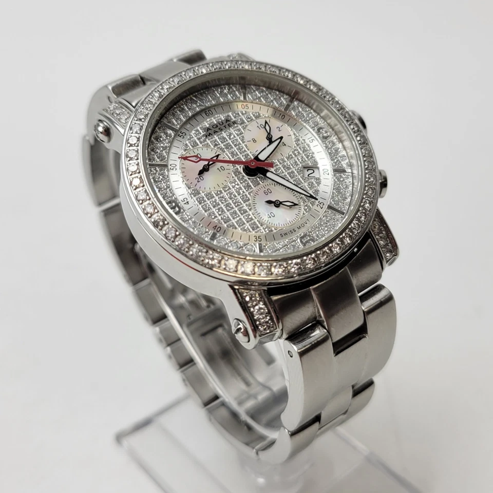 Aqua Master Luxury Unisex SAM94L Diamond Chronograph Watch 37mm - Image 3 of 4