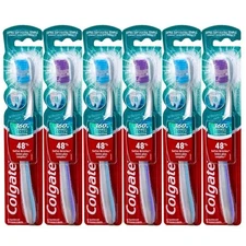 Colgate 360 Extra Soft Toothbrush 6 Pack for Sensitive Teeth and Enamel Care