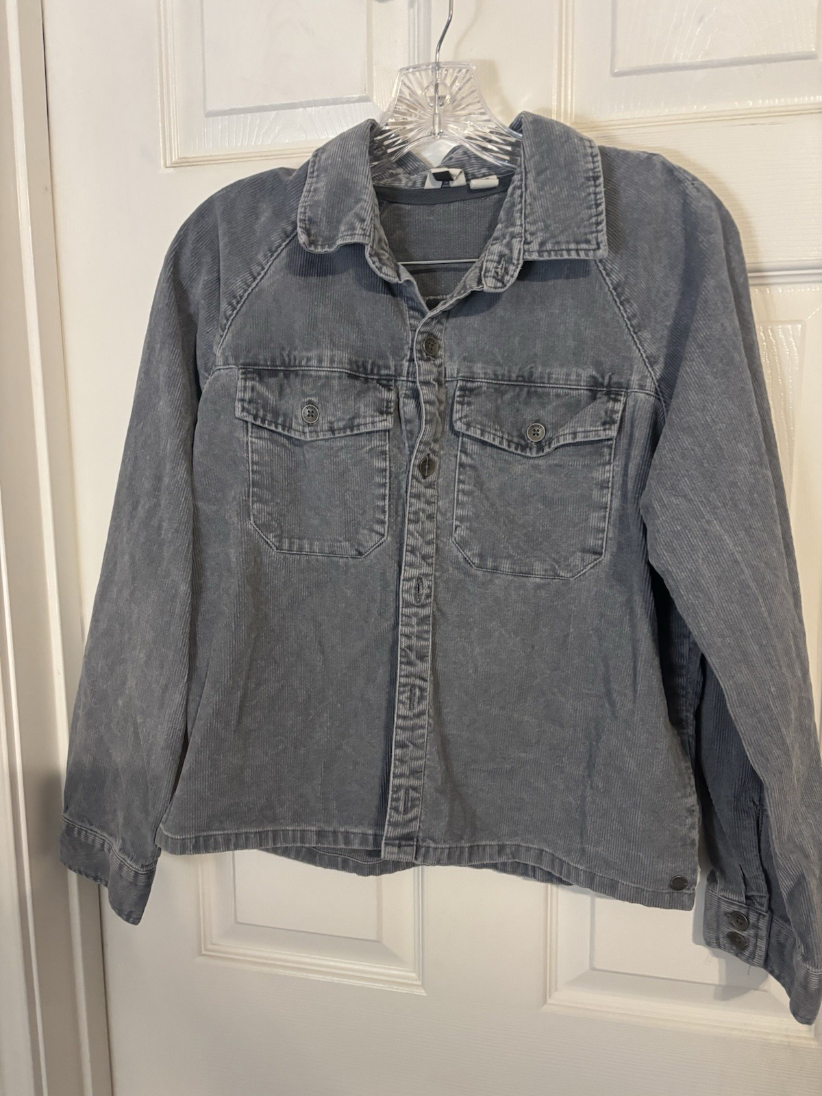 Roxy Size Medium Gray Jacket/ Button Shirt - image 1