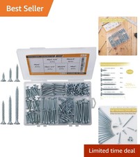 High Hardness Wood Screws Set: 209 Assorted Phillips Drive Sizes Durability