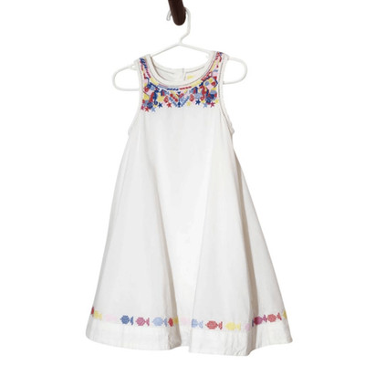Joules White Embroidered Dress Size 4 Years Joules White Fish Dress