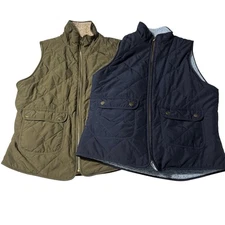 Love Tree Reversible Fleece Vests -Lot of 2- Green and Blue Size Small