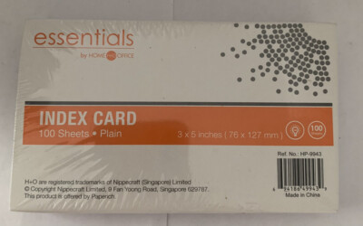 Essential 3  by 5  Index Card 100 Count NOS