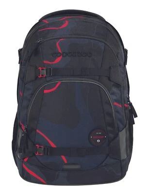coocazoo Mate School Backpack Schulrucksack Rucksack Lava Lines schwarz
