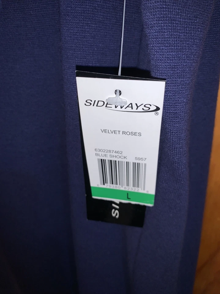 Camiseta sin mangas Sideways para mujer talla grande azul marino sin mangas floral nueva con etiquetas Foto 3 de 4