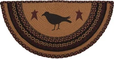 Braided Crow Hearth or Doorway Rug Half Circle 33" Heritage Farms