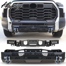 Center Steel Front Bumper For 2022-2025 Toyota Tundra w/Winch Plate&2*D-Rings