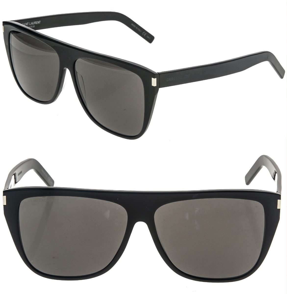 SAINT LAURENT SL 1 SLIM 001 Black Gray Rectangular Unisex  display picture 1