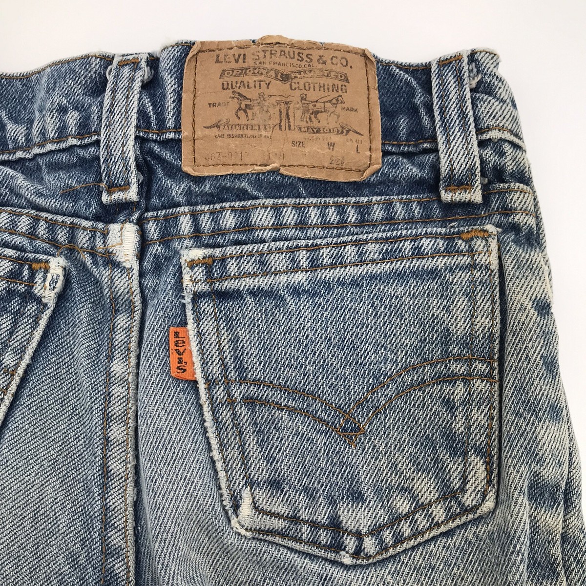 Vintage USA Made Levis Snap Button Orange Tab Blue Denim Jeans 80s