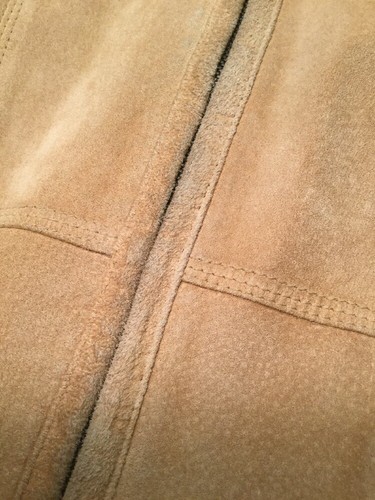 Express Womens Suede Small Beige Winter Coat - Picture 10 of 12