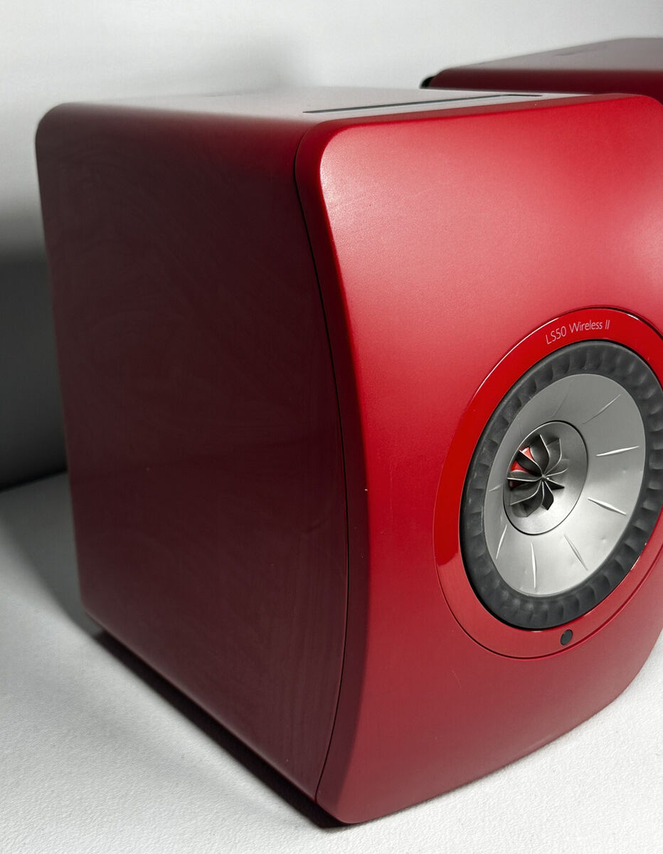 KEF LS50 Wireless II (Crimson Red) Powered stereo speakers with Wi