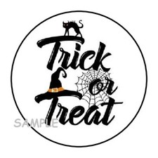 30 HALLOWEEN ENVELOPE SEALS LABELS STICKERS 1.5" ROUND TRICK OR TREAT FAVORS