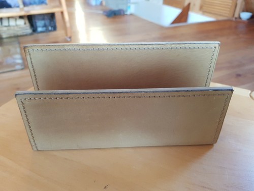 Briefständer Briefhalter Leder beige gebraucht