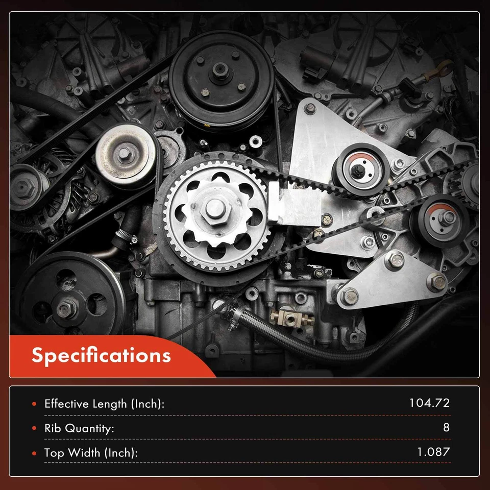 Cinto Serpentine 104,72 polegadas para International Harvester Durastar 4300 TerraStar - Imagem 2 de 4