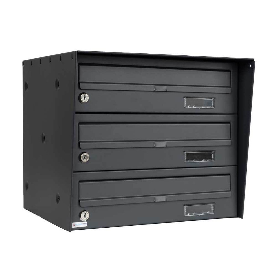 Letterboxes for Flats & Apartments E3, Multiple Post Boxes, RAL 7016 ...