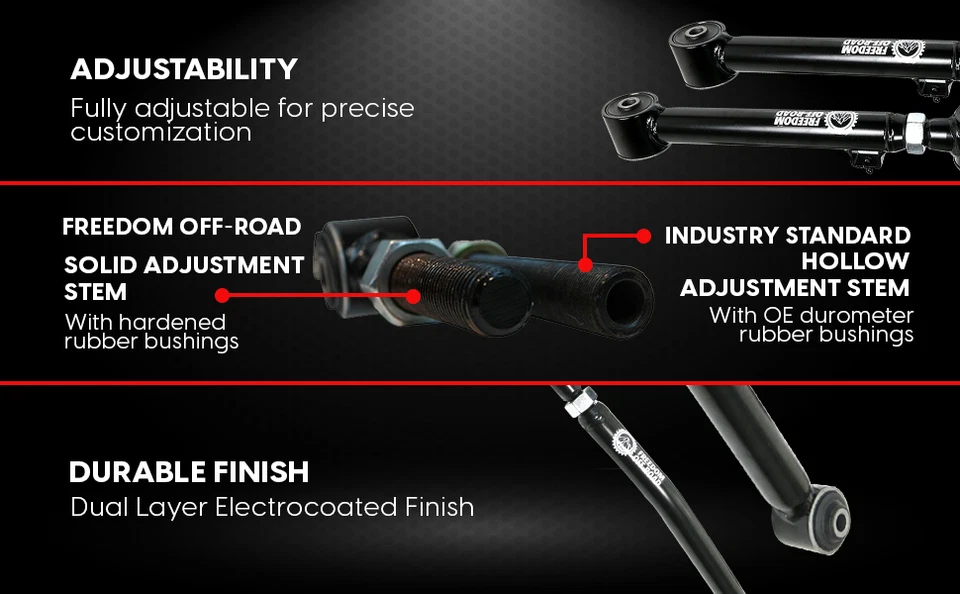 Adjustable Front Upper+Lower Control Arms for 0-8" Lift for 97-06 Jeep Wrangler - Image 4 of 4